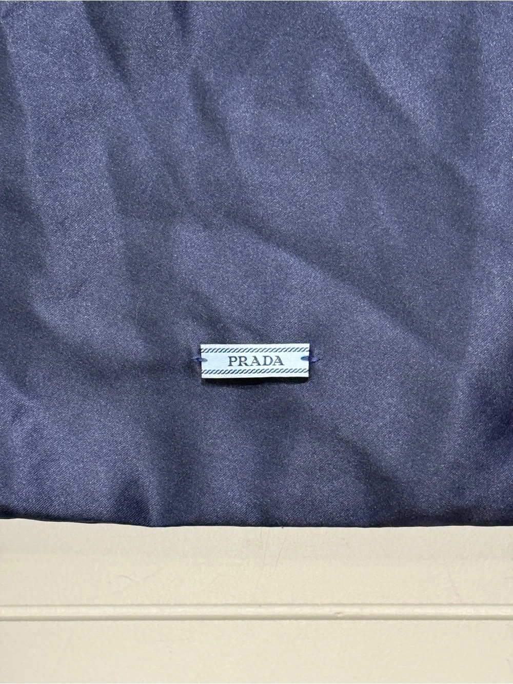 Prada Navy Blue Nylon Logo Pouch